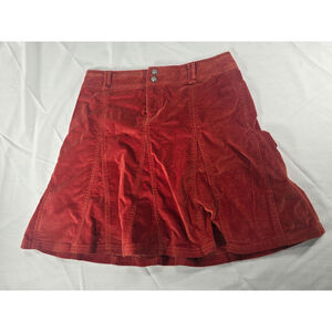 Athleta Red Corduroy Mini Skirt Women’s Size 0 Fall A-Line Flare Casual School